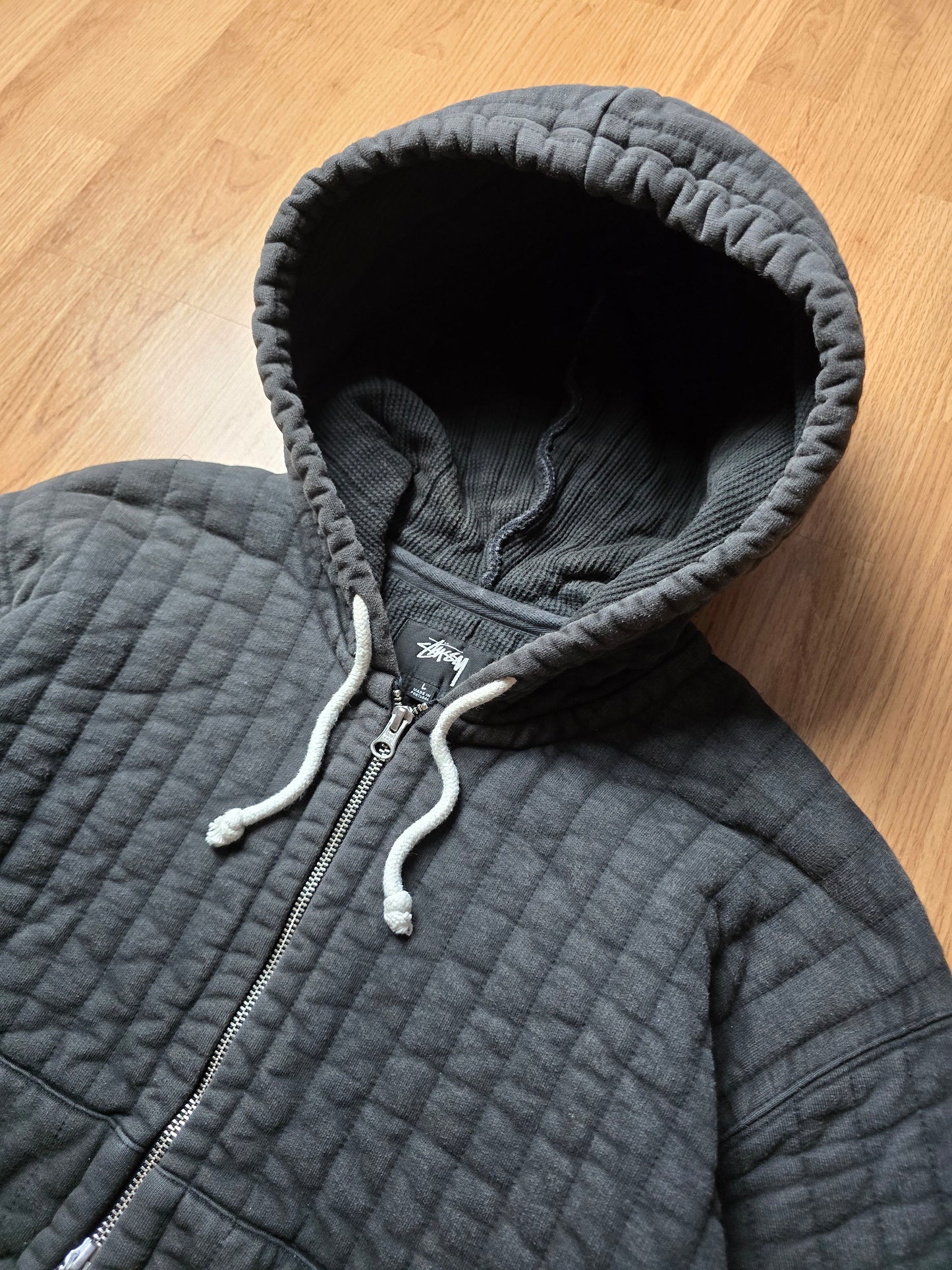 Stussy Vertical Quilted Thermal Lined Zip Hoodie (M/L)