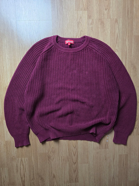 Supreme Ribbed Crewneck Fisherman Knit Sweater (M)