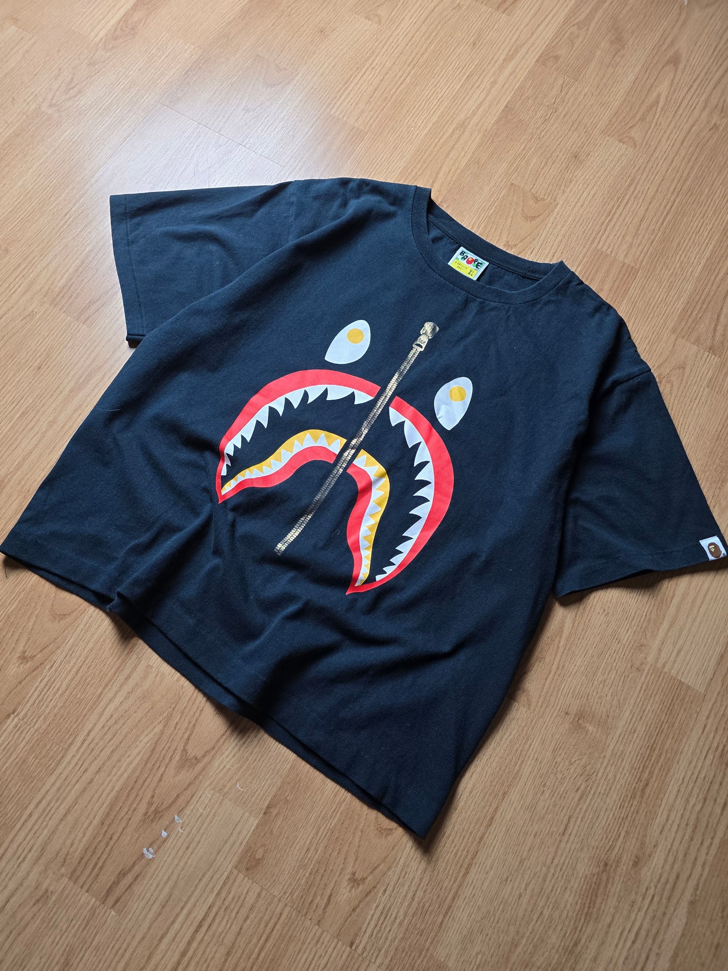 BAPE Colours Shark Zip T-shirt (M)