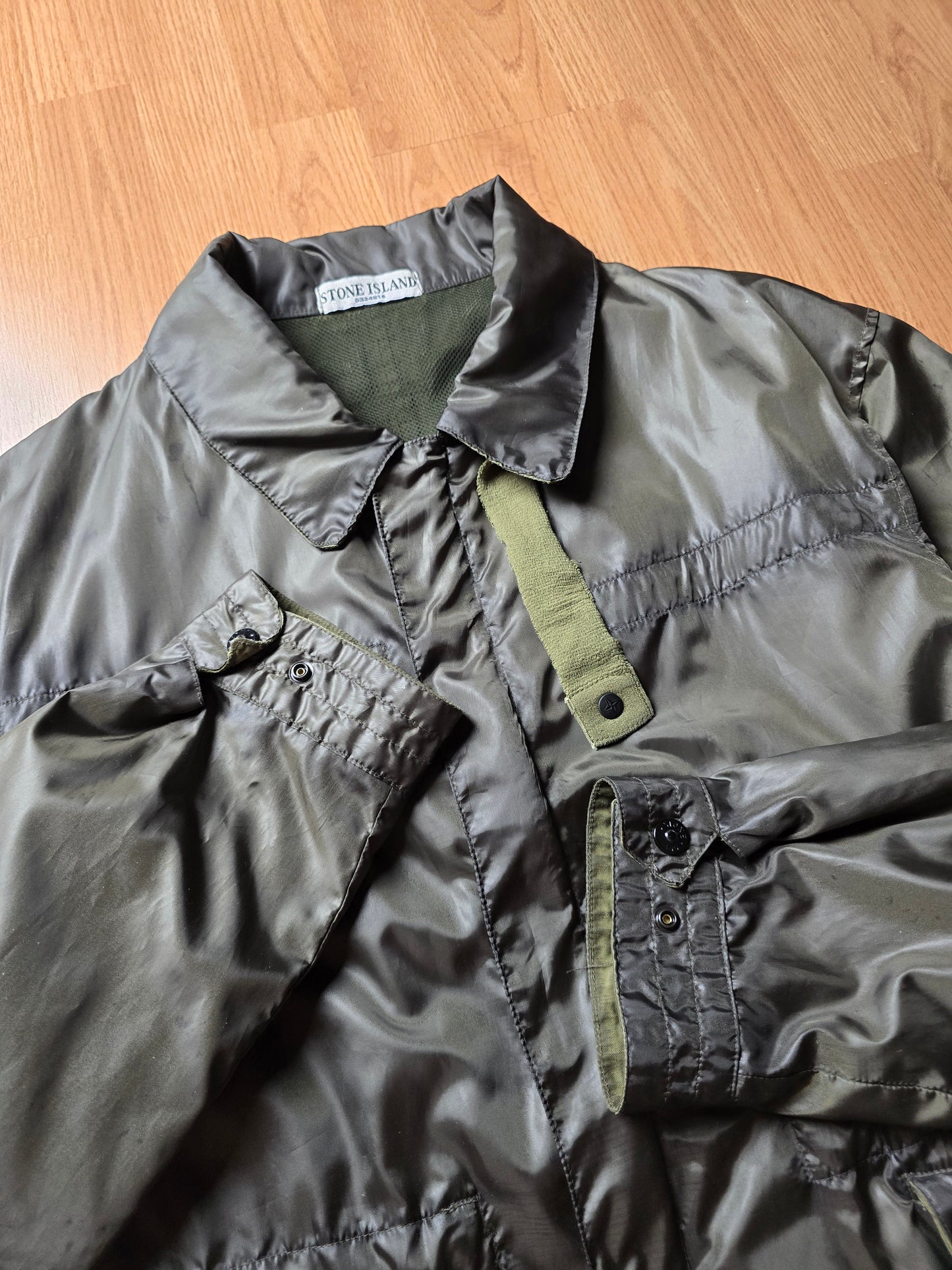 90s Stone Island Green Edge Flight Jacket (XL)