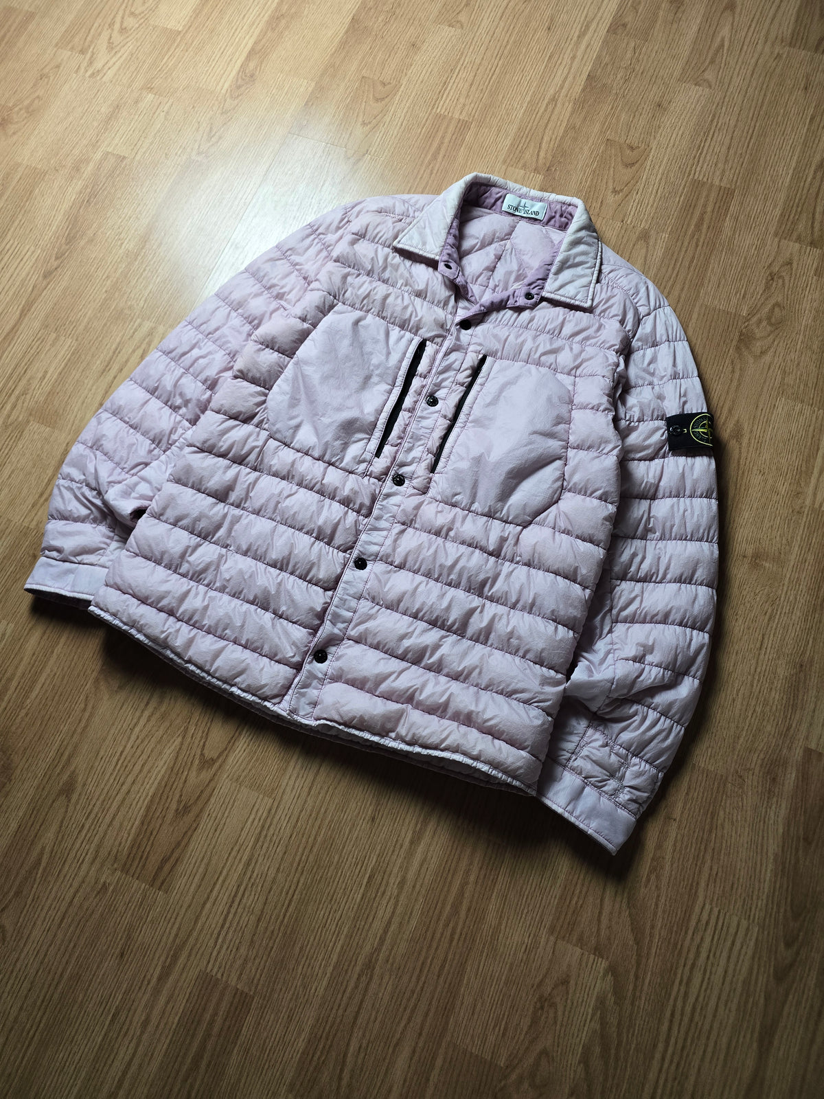 Stone Island Garment Dyed Micro Yarn Down Overshirt Jacket (XL)