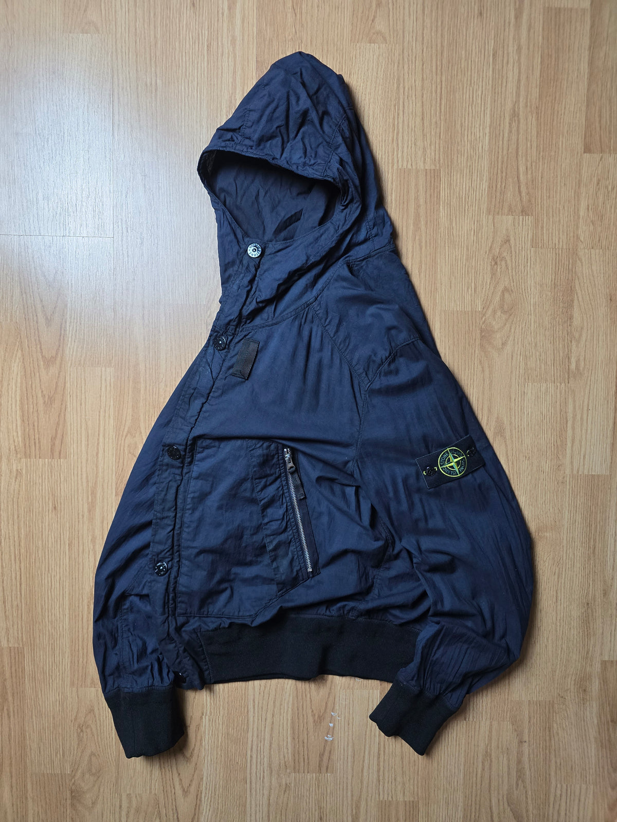 Stone Island Lightweight Mussola Gommata Hooded Bomber Jacket (M)