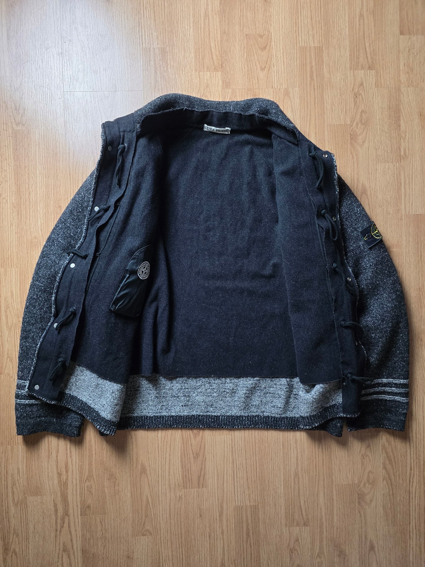 RARE Stone Island AW99 Heavyweight Wool Coat With Removable Dutch Rope Liner (XL)