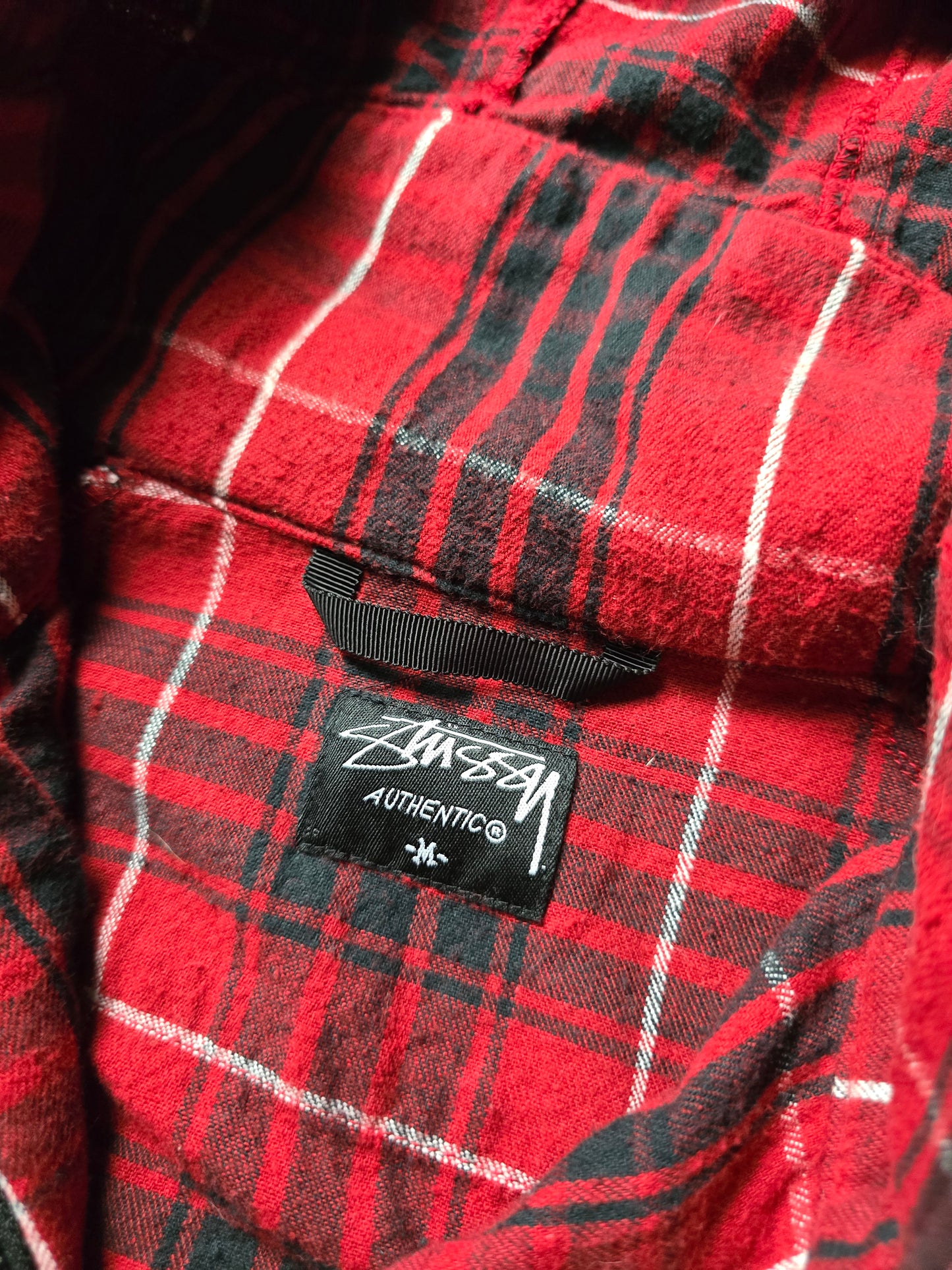 00s Stussy Plaid Zip Up Lightweight Cotton Jacket (M)