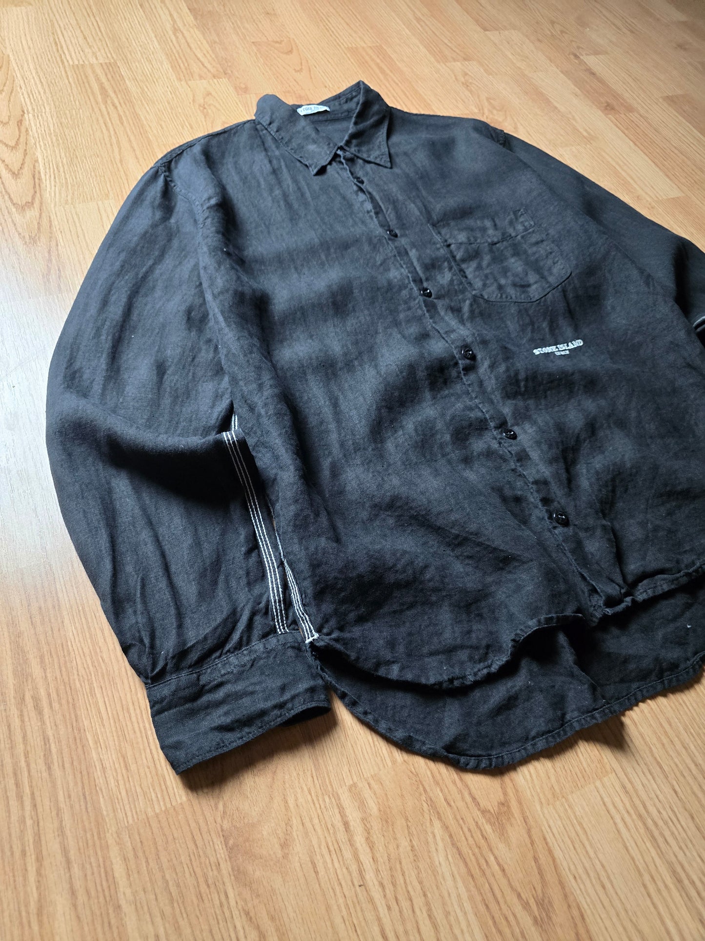 Vintage Stone Island Embroidered Linen LS Shirt (L)