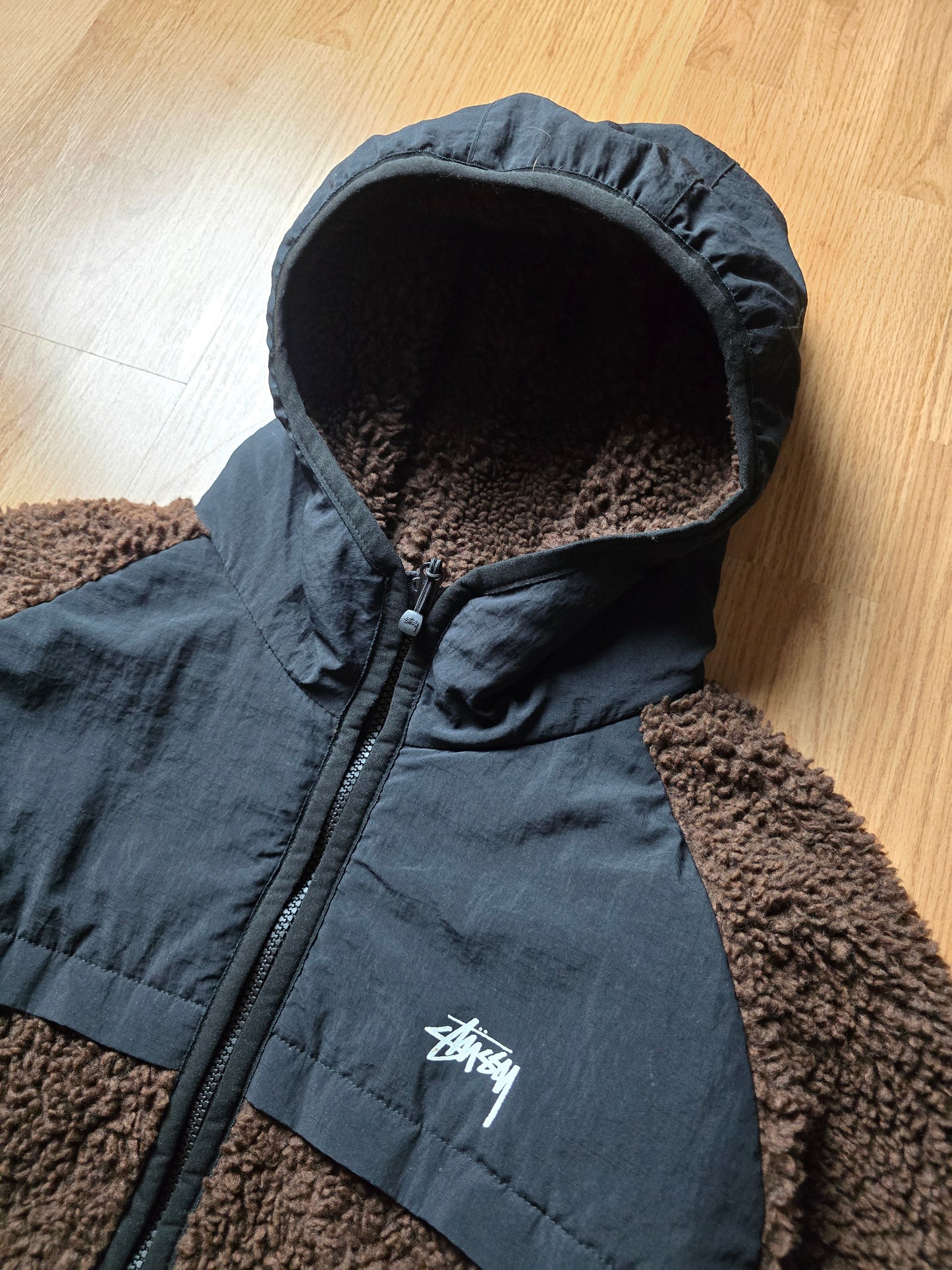 Stussy Sherpa Panelled Hooded Jacket (M)