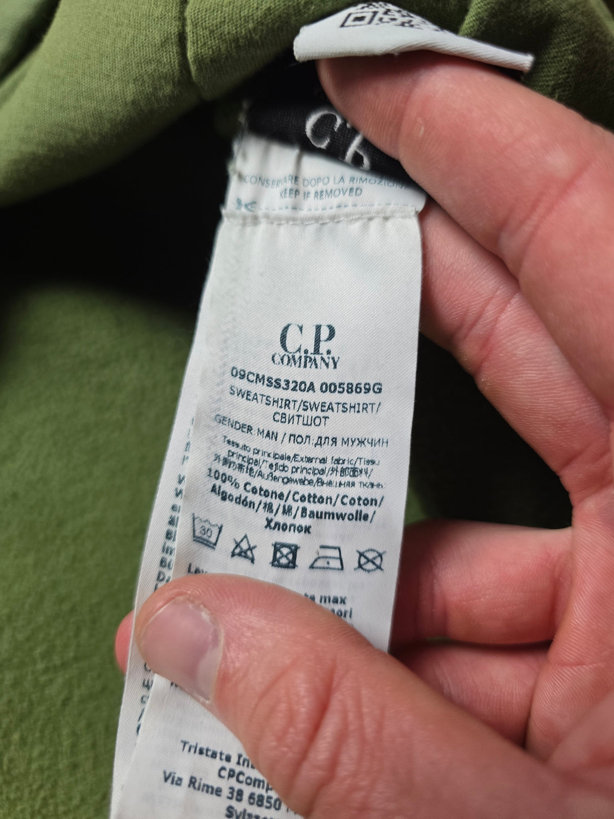 C.P. Company Technical Embroidered Spellout Hoodie (L)
