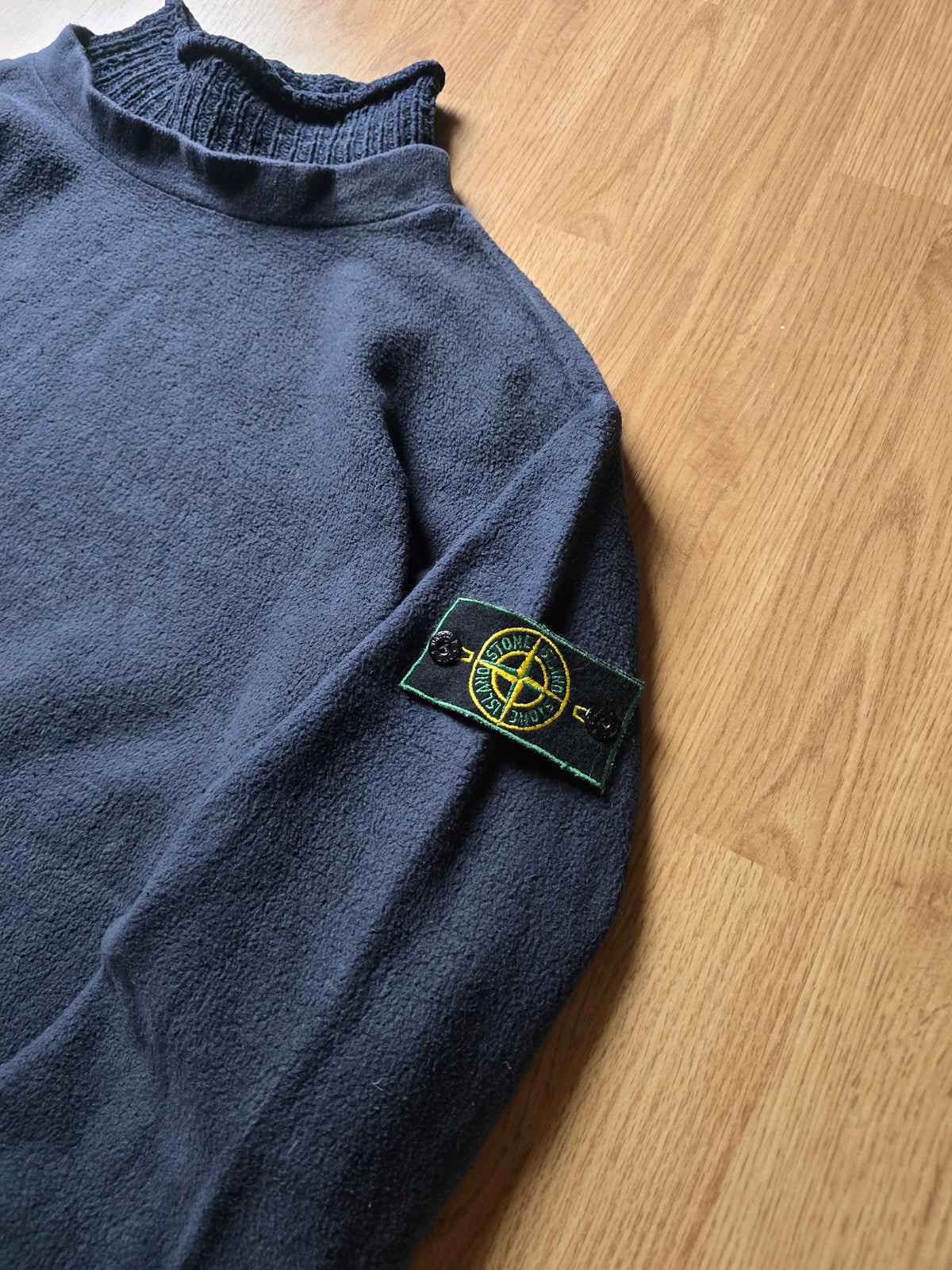 Stone Island AW95 Green Edge Dual layer Chenille Cotton Blend Knit Sweater (M/L)