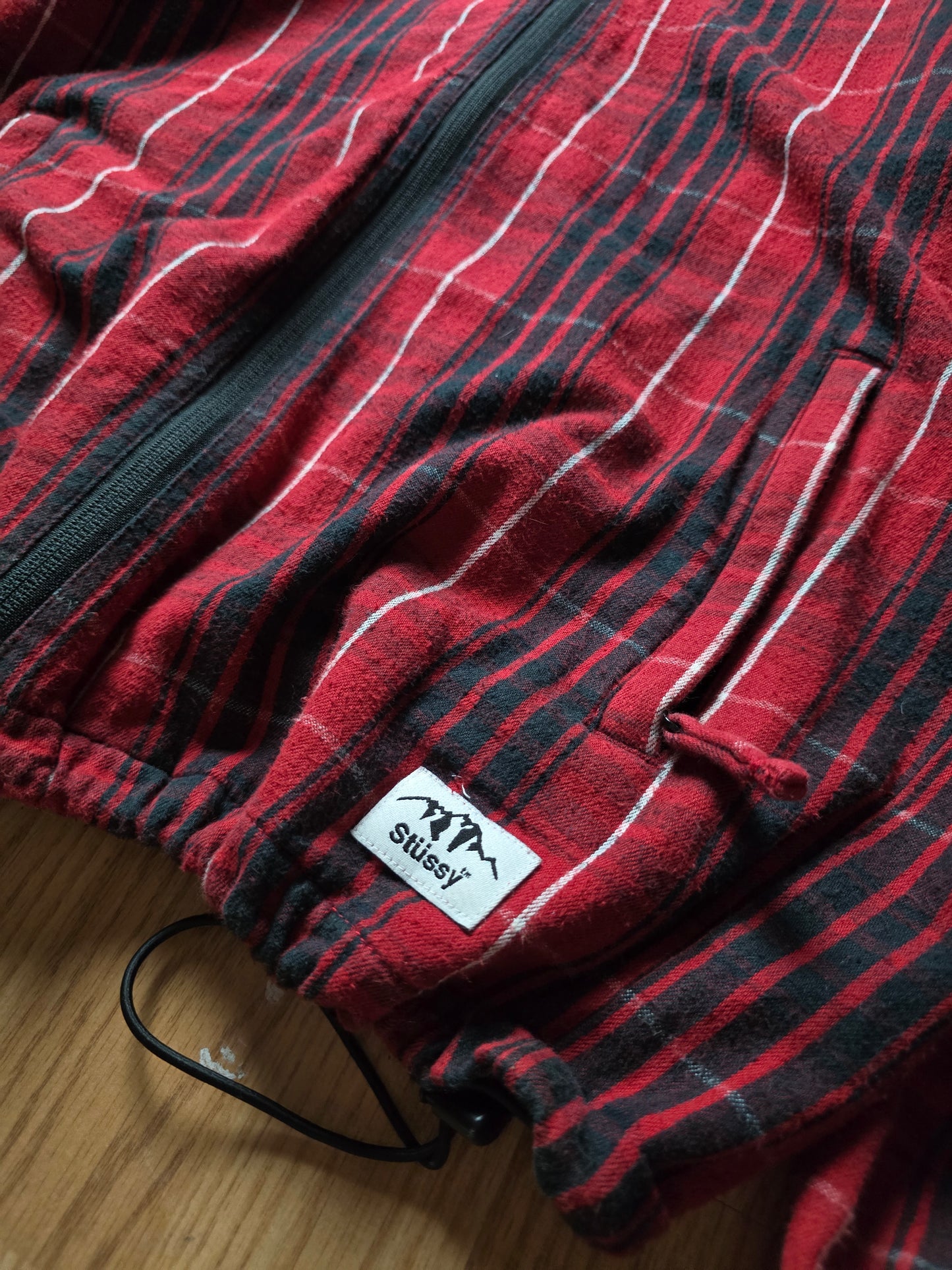 00s Stussy Plaid Zip Up Lightweight Cotton Jacket (M)