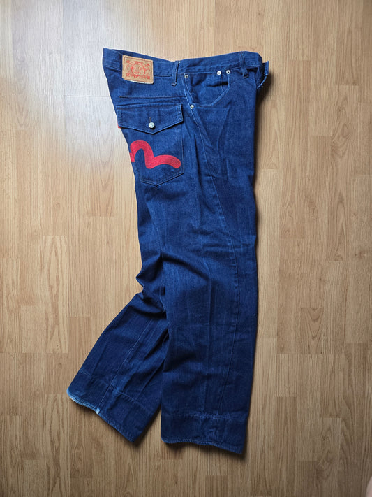 00s Evisu Baggy Embroidered Denim Jeans (34x32)