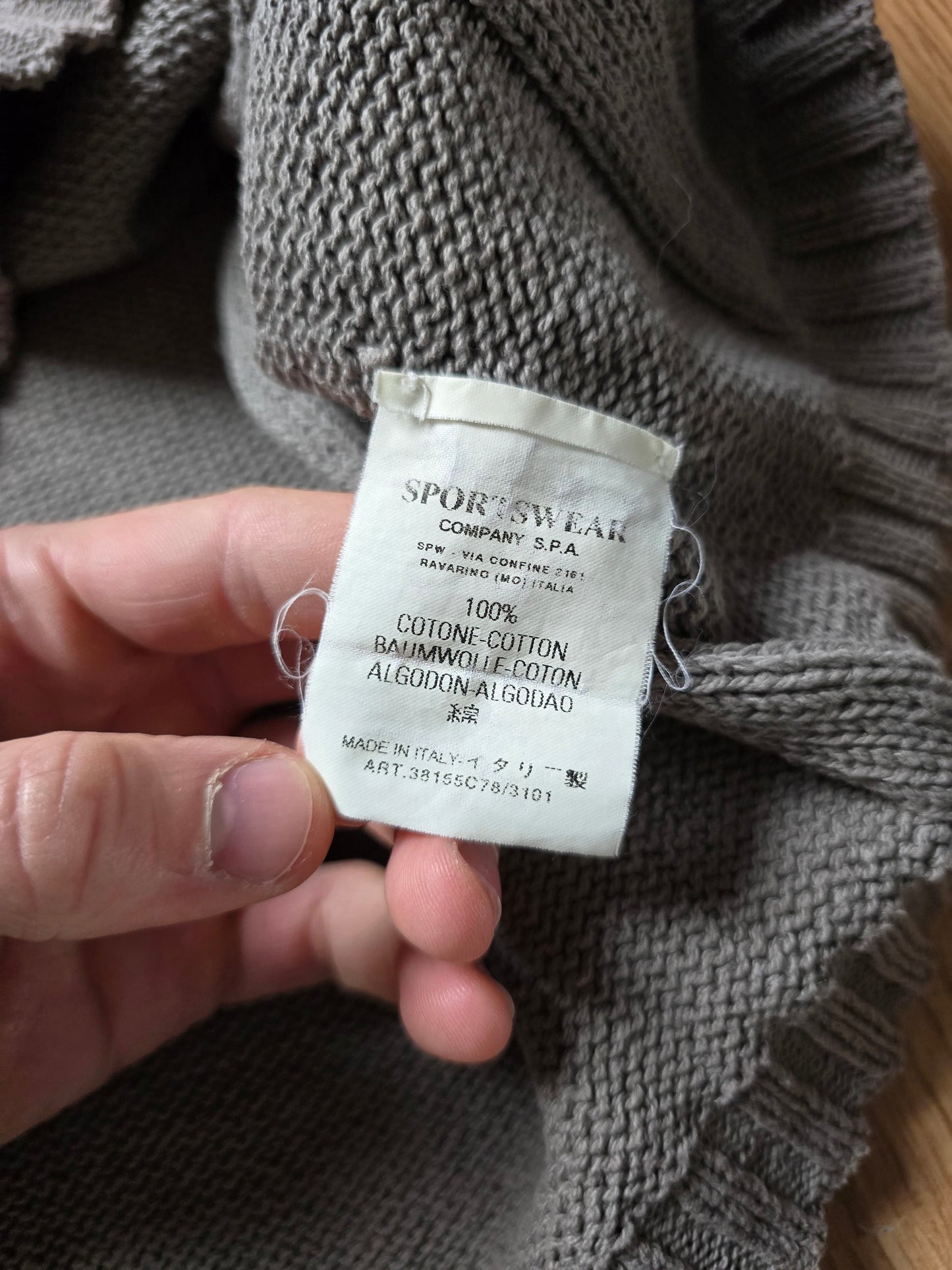 Stone Island SS03 1/4 zip Cotton Knit Hoodie (S/M)
