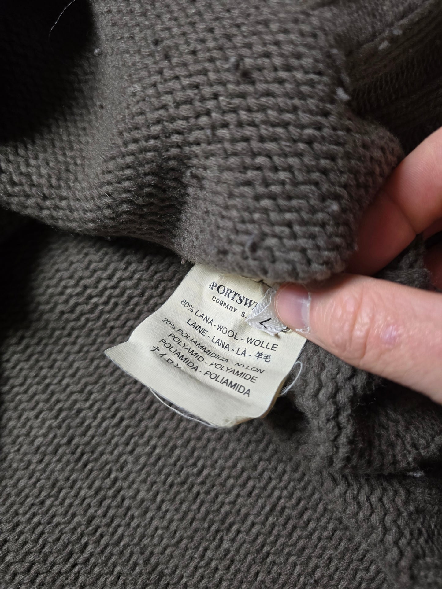90s Stone Island Green Edge Wool Knit Sweater (M/L)