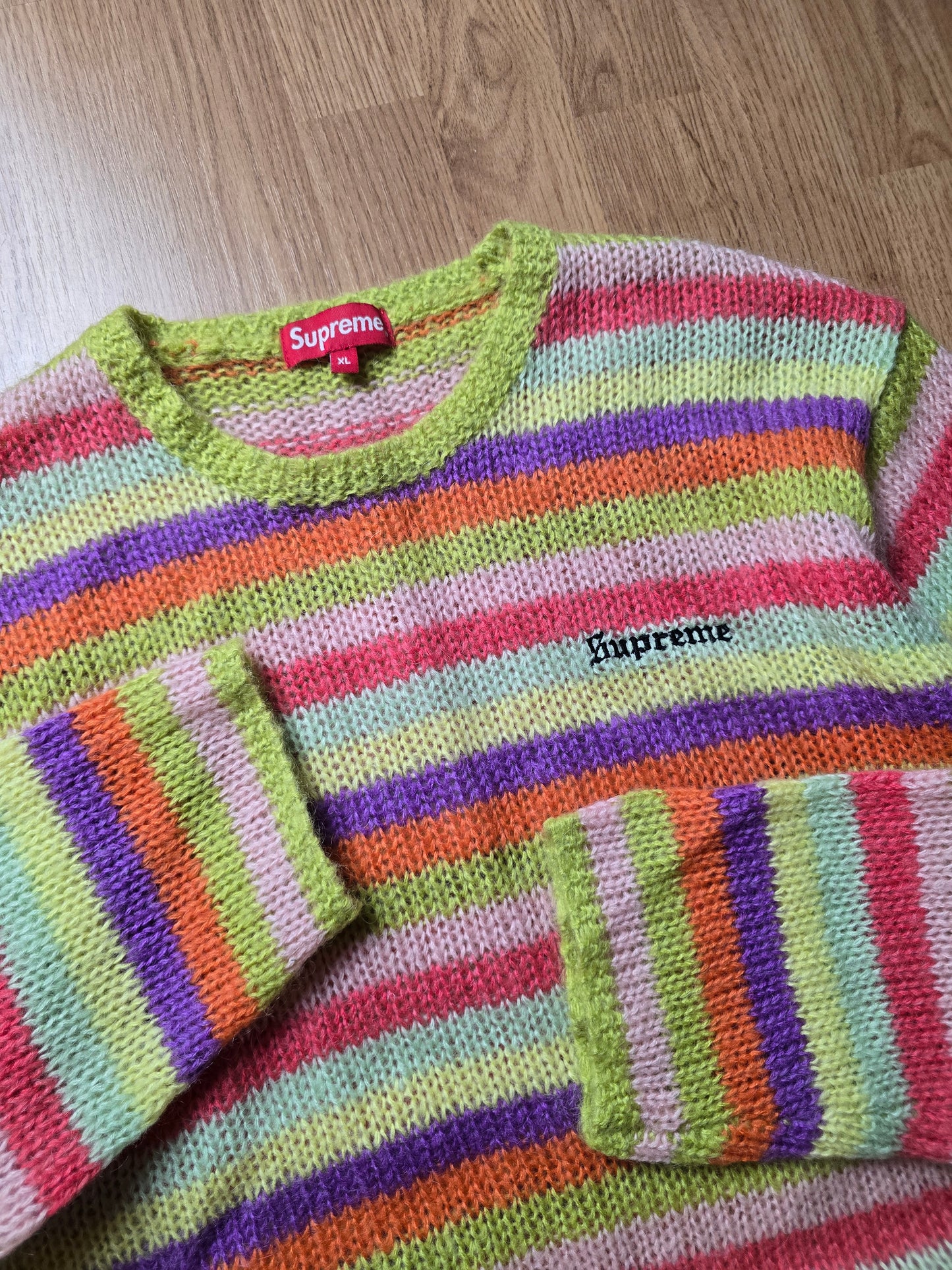 Supreme Stripe Mohair Knit Sweater  (L/XL)