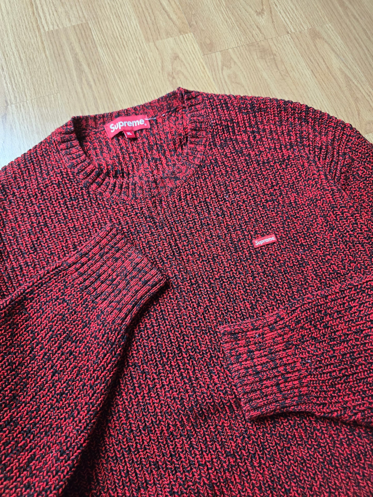 Supreme Melange Rib Knit Sweater  (L)