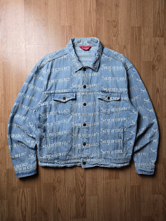 Supreme Frayed Logos Denim Trucker Jacket (L)