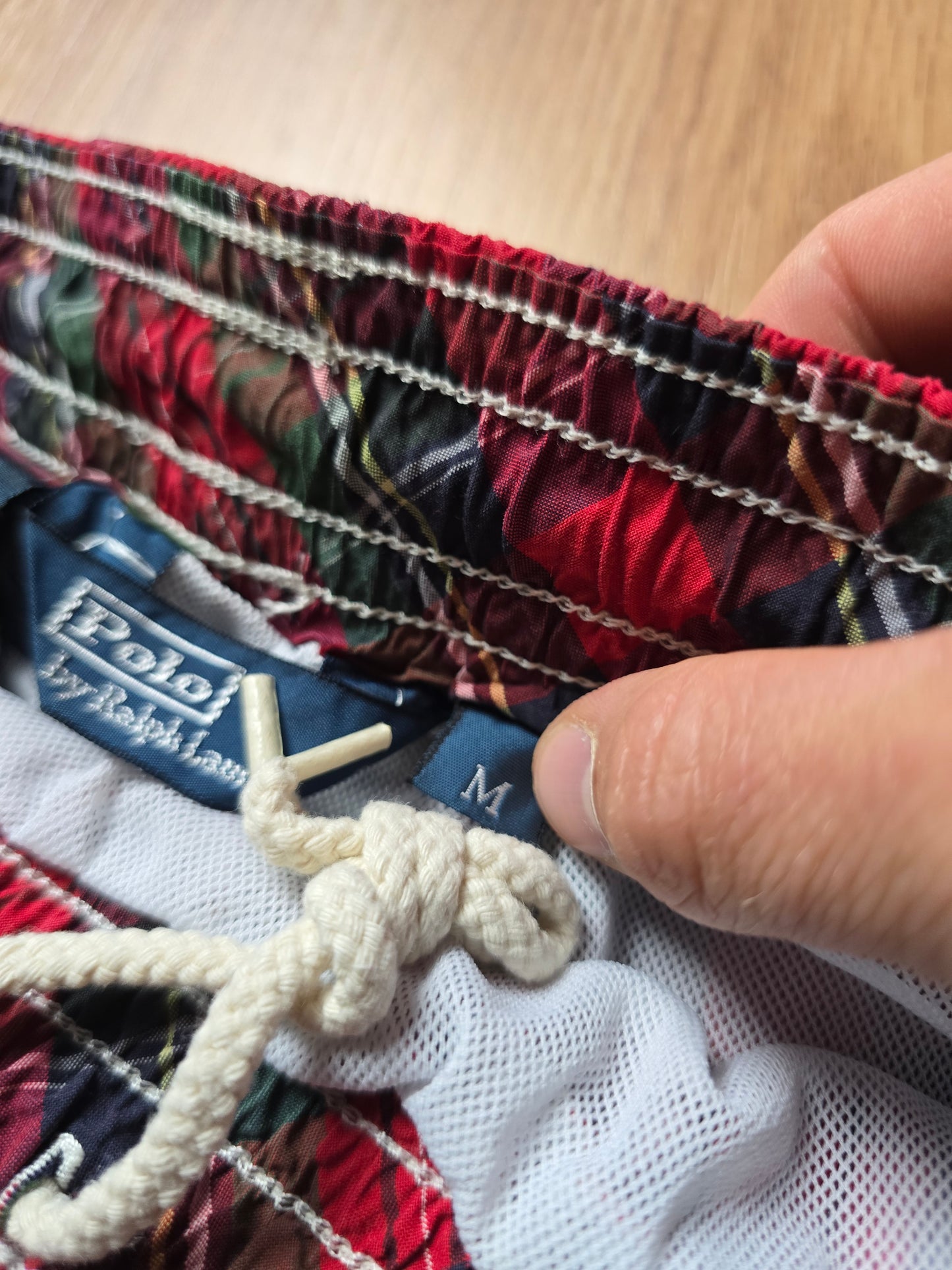 00s Ralph Lauren Big Pony Plaid Swim Shorts (M)