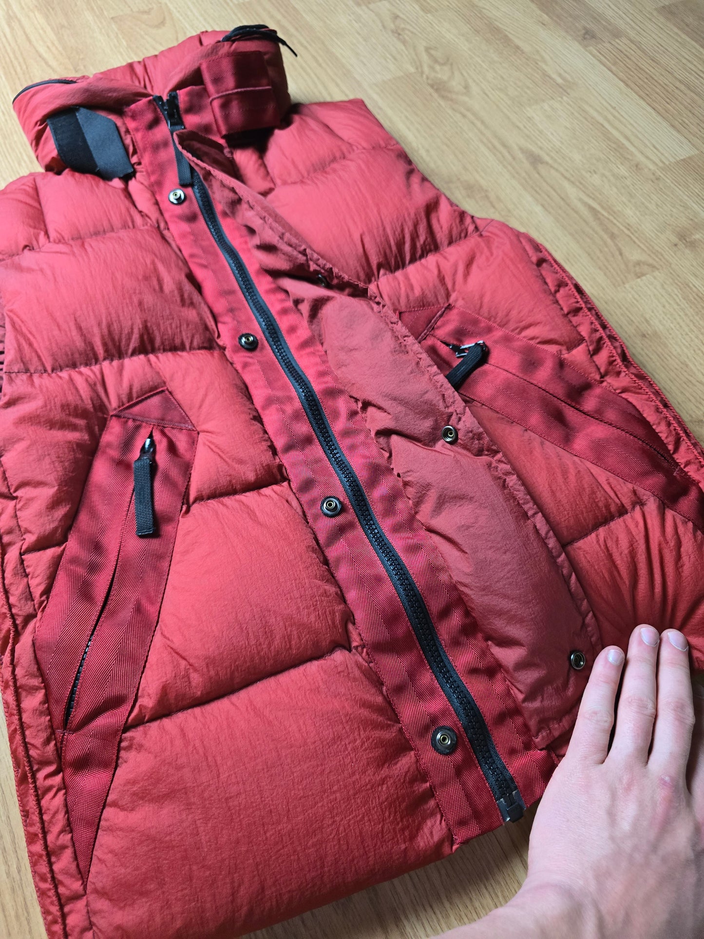 Stone Island AW09 Opaque Nylon Tella Down Mesh Badge Gilet (S)