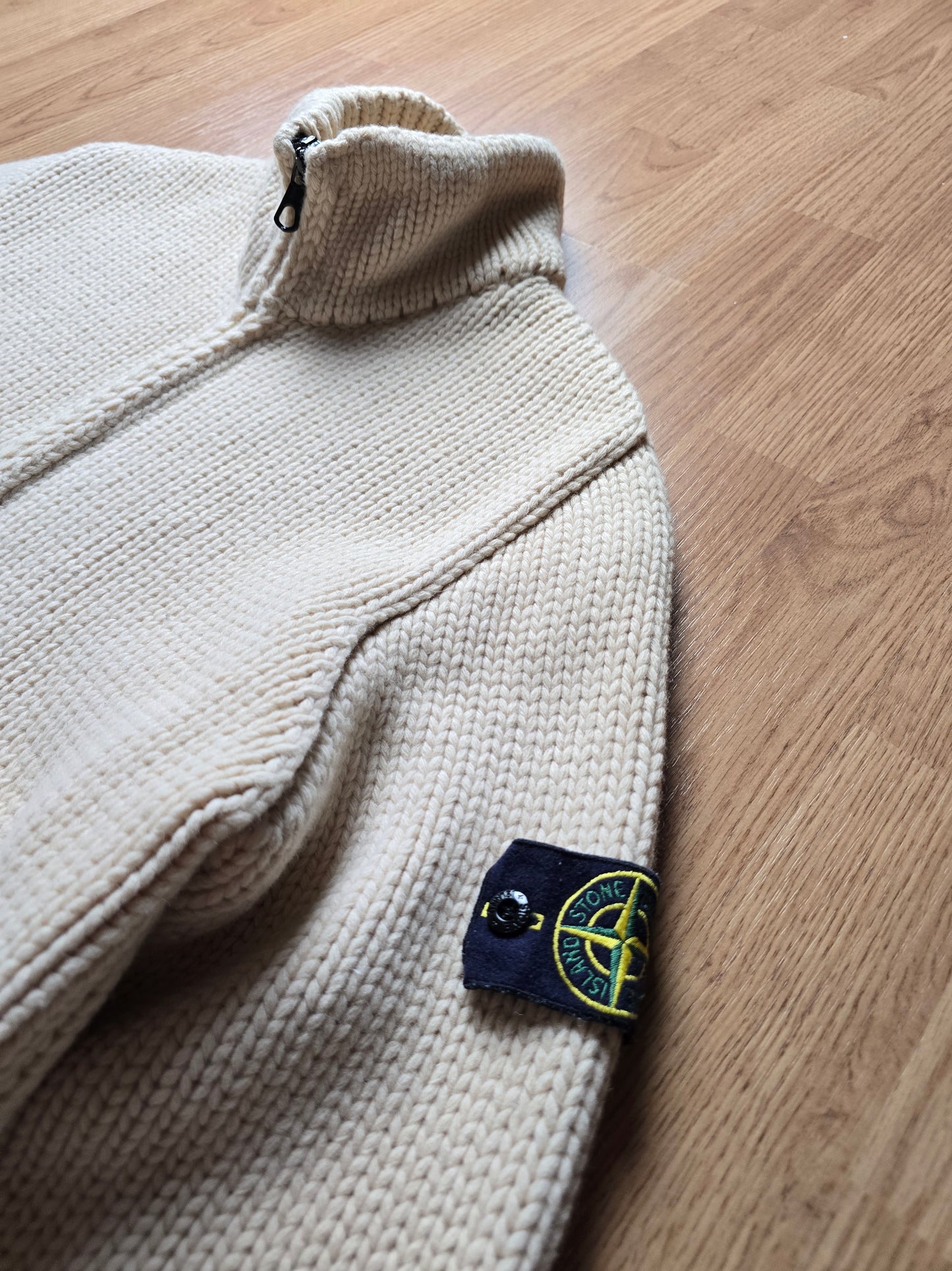 Stone Island AW03 Heavyweight Wool Zip Knitted Jumper (S/M)