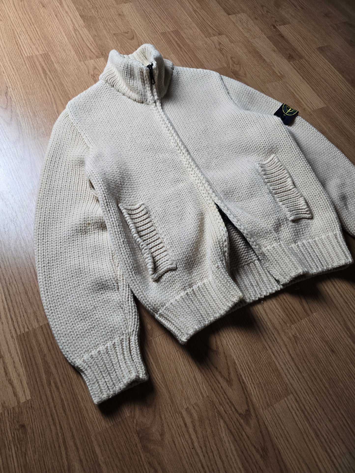 Stone Island AW03 Heavyweight Wool Zip Knitted Jumper (S/M)