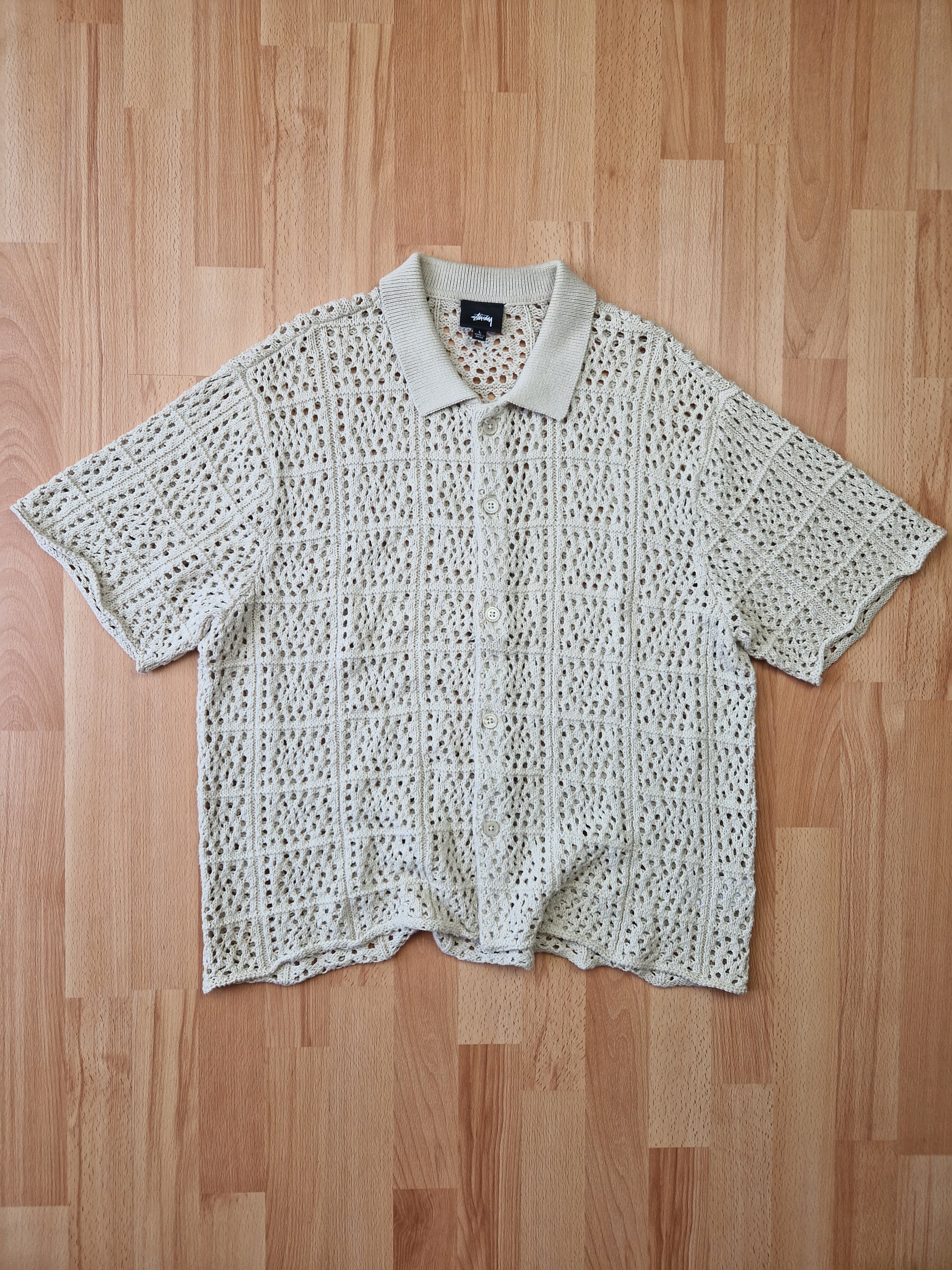 Stussy Crochet Button Up Shirt (L) – uniform.streetwear