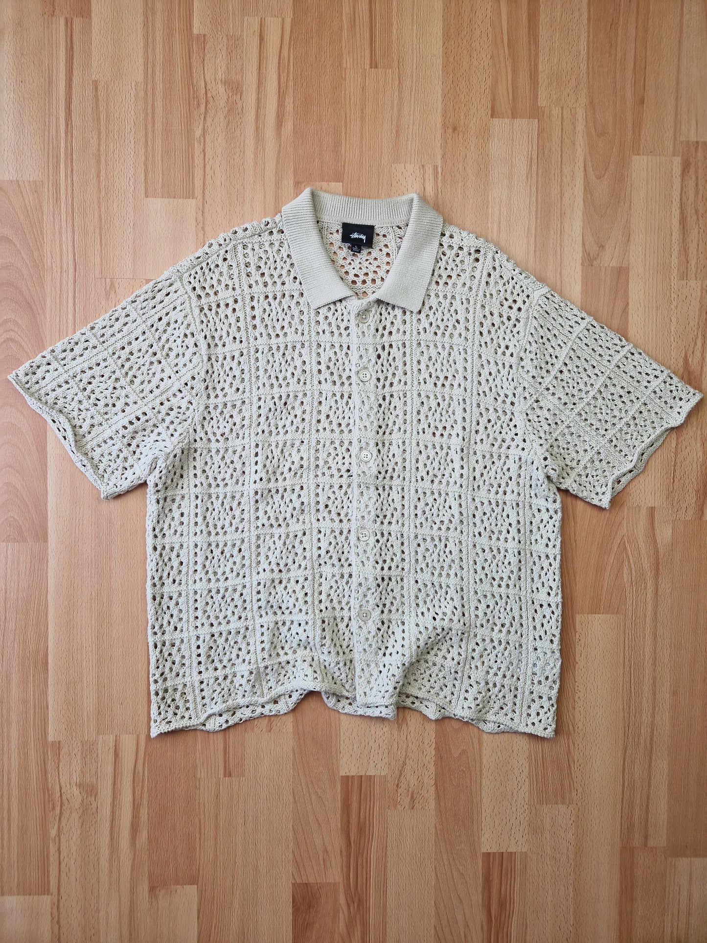 Stussy Crochet Button Up Shirt (L)