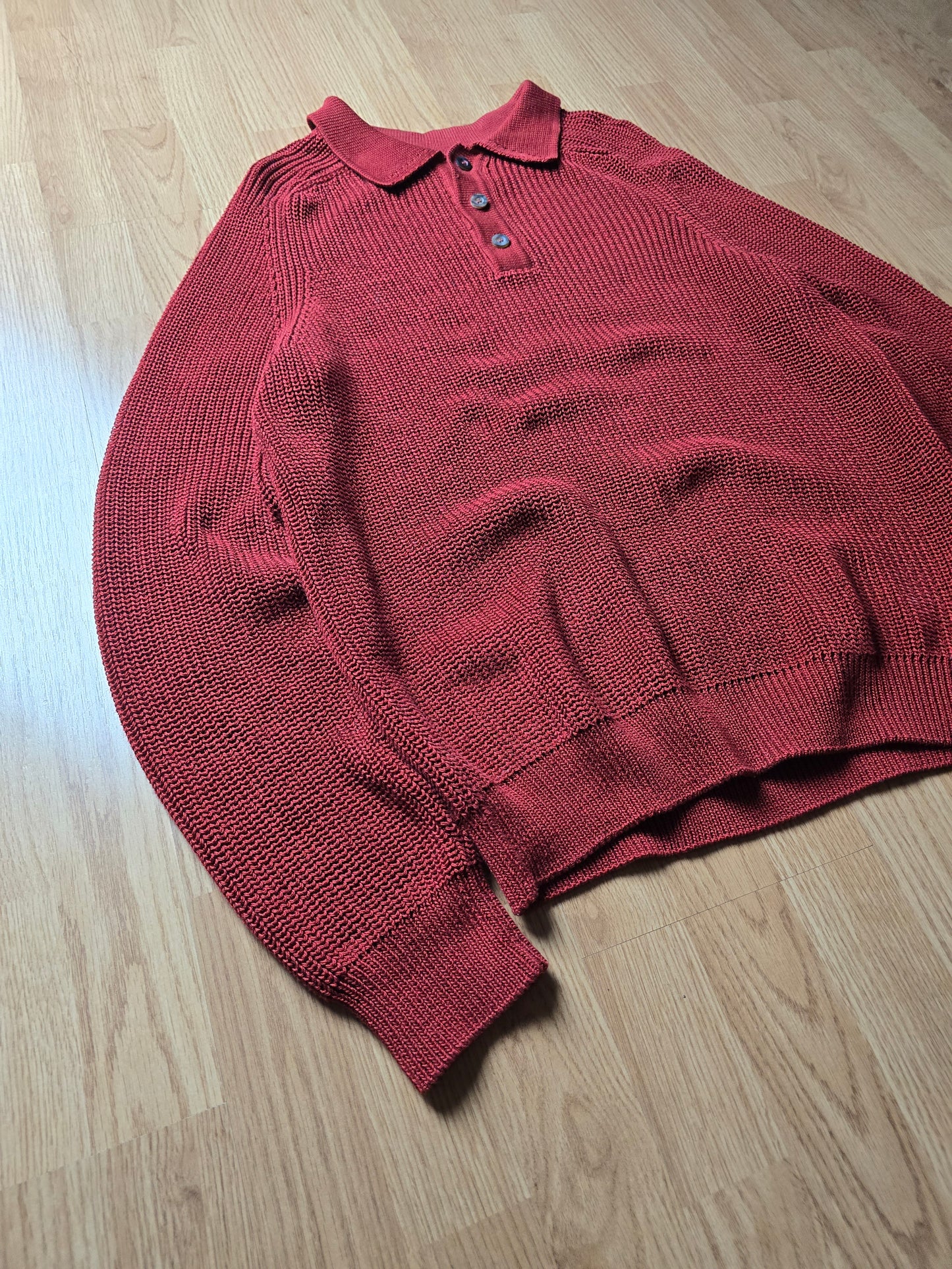 Corridor NYC Long Sleeve Slouchy Knit Polo Sweater (M/L)